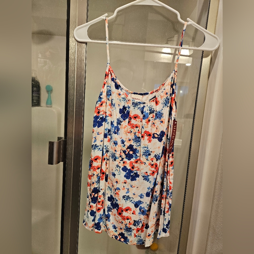 NWT merona floral spaghetti strap top